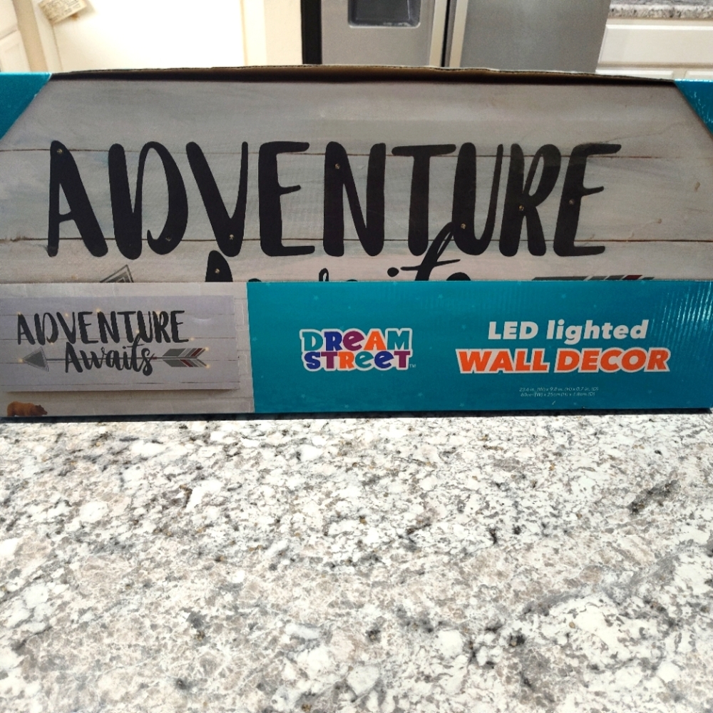 Adventure Awaits lighted wall sign